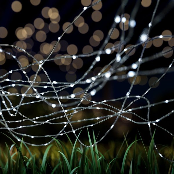 Pure Garden Outdoor Starry Solar String Lights, 200 LED Lights with 8 Lighting Modes 50-LG1015